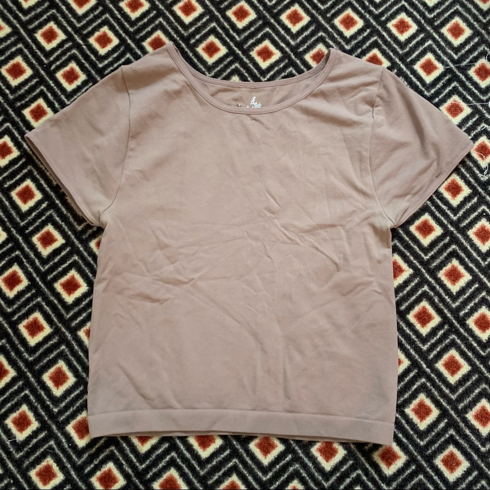 Free People conserved umber seamless crop cap sleeve top